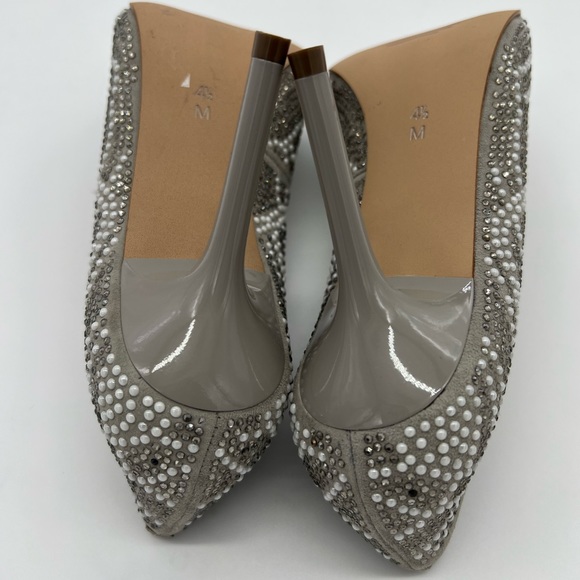 VANELI di Notte Suede Gray Embellished Pumps Shoes Size 4.5M - Picture 4 of 11